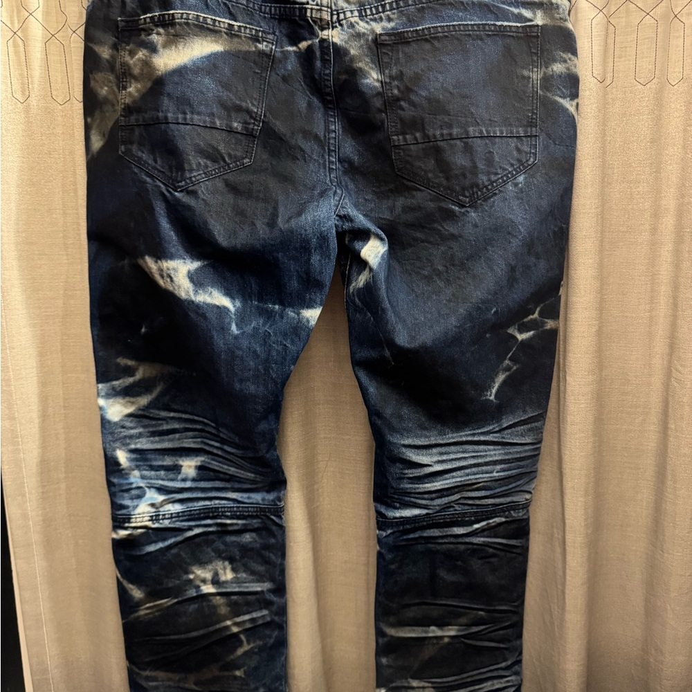 Smoke rise Ny Men's Distressed Blue Jeans - Picture 5 of 9